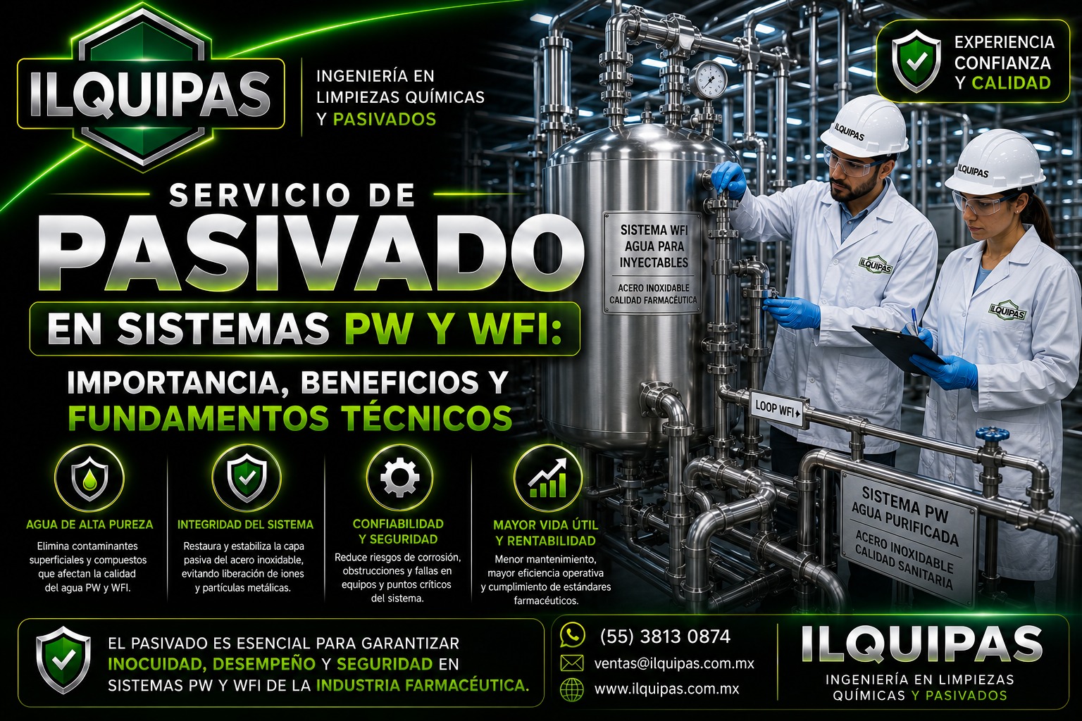 Servicio de pasivado en sistemas PW y WFI: Importancia, beneficios y fundamentos técnicos